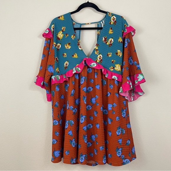 By Anthropologie Floral Ruffled Sleep Babydoll Mini Dress Size Small - Picture 4 of 11